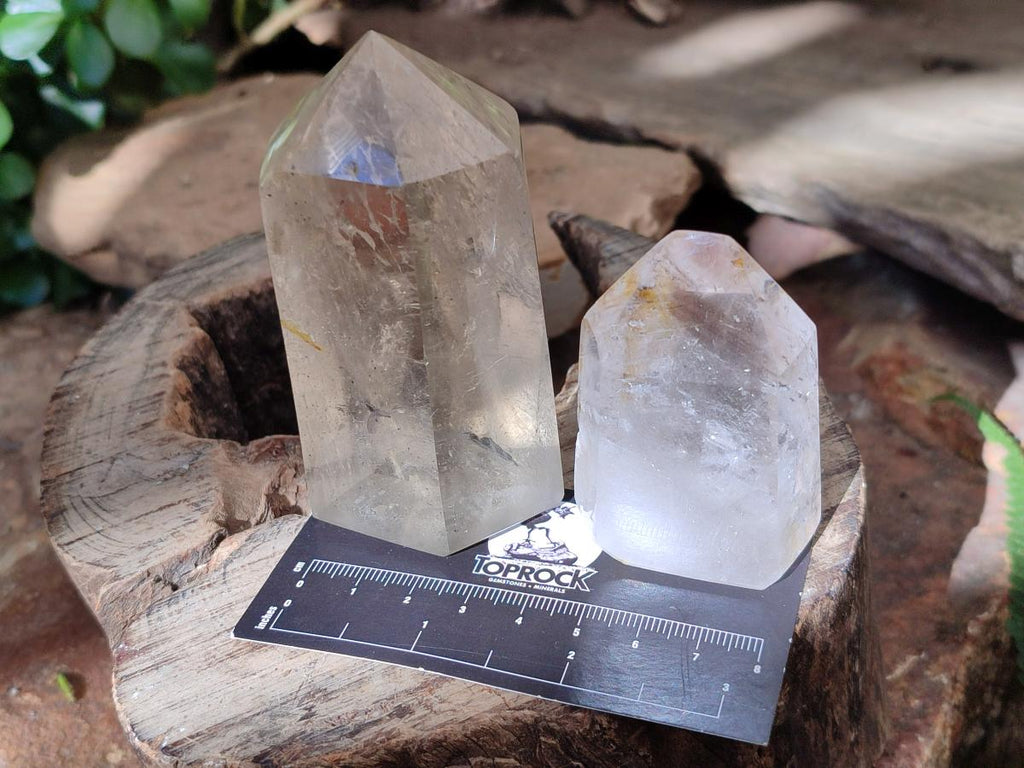 Polished Phantom Smokey Quartz Crystals x 6 From Madagascar