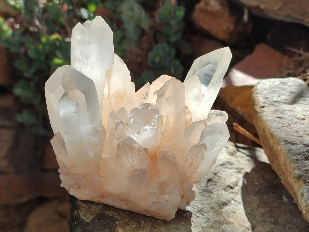 Natural Clear Quartz Clusters x 2 From Madagascar