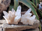 Natural Clear Quartz Clusters x 2 From Madagascar