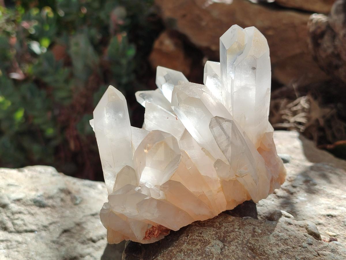 Natural Clear Quartz Clusters x 2 From Madagascar