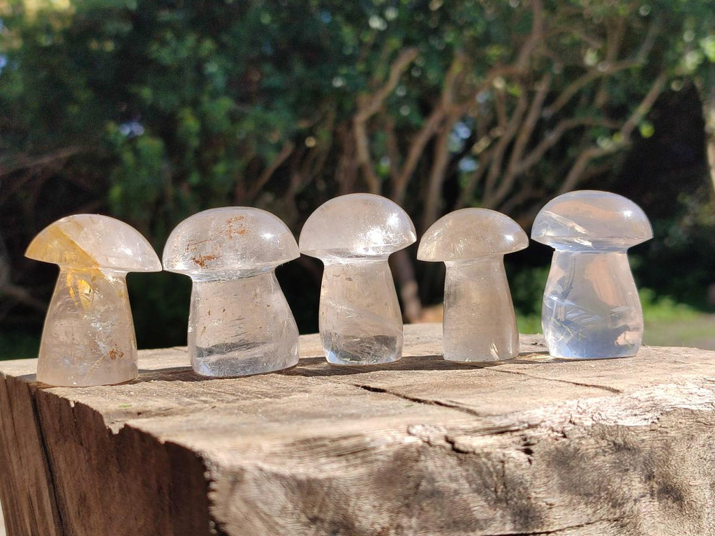 Polished Clear Quartz Mushrooms x 20 From Madagascar