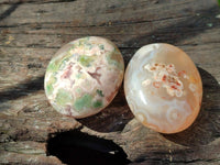 Polished Flower Agate Palm Stones x 12 From Antsahalova, Madagascar