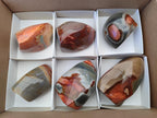 Polished Groovy Polychrome Jasper Flames x 6 From NW Coast, Madagascar