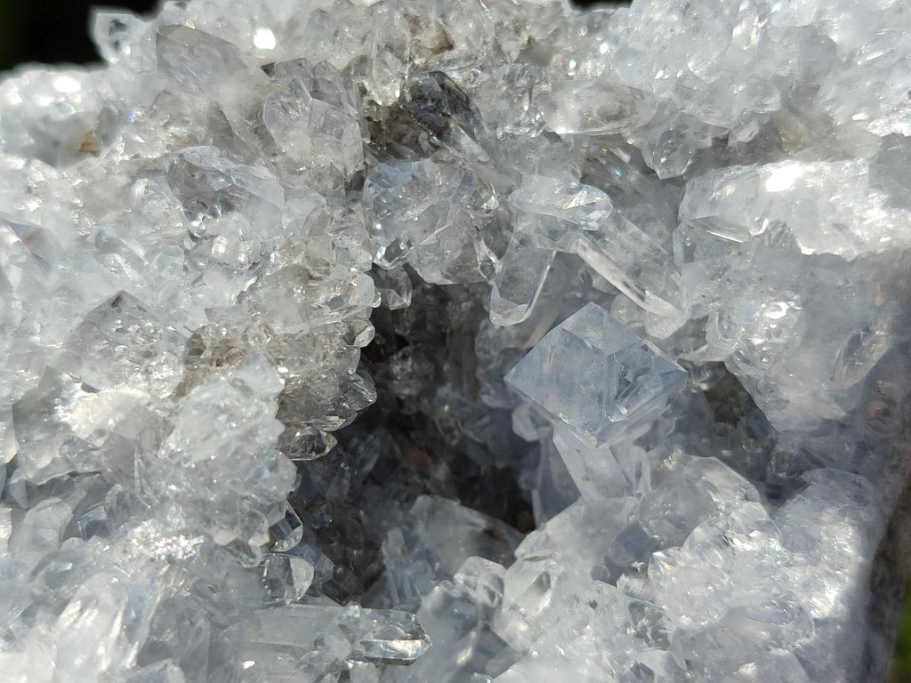 Natural Blue Celestite Geode Specimens x 2 From Sakoany, Madagascar