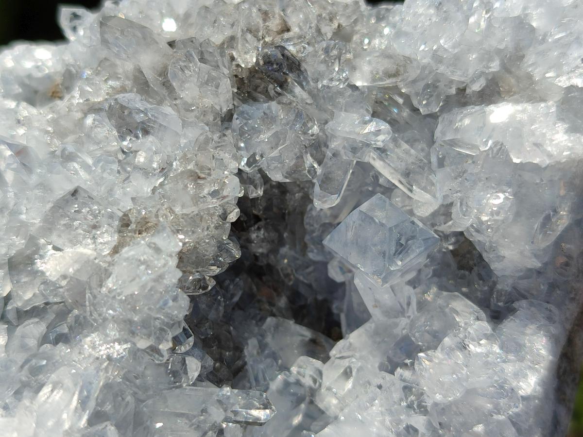 Natural Blue Celestite Geode Specimens x 2 From Sakoany, Madagascar