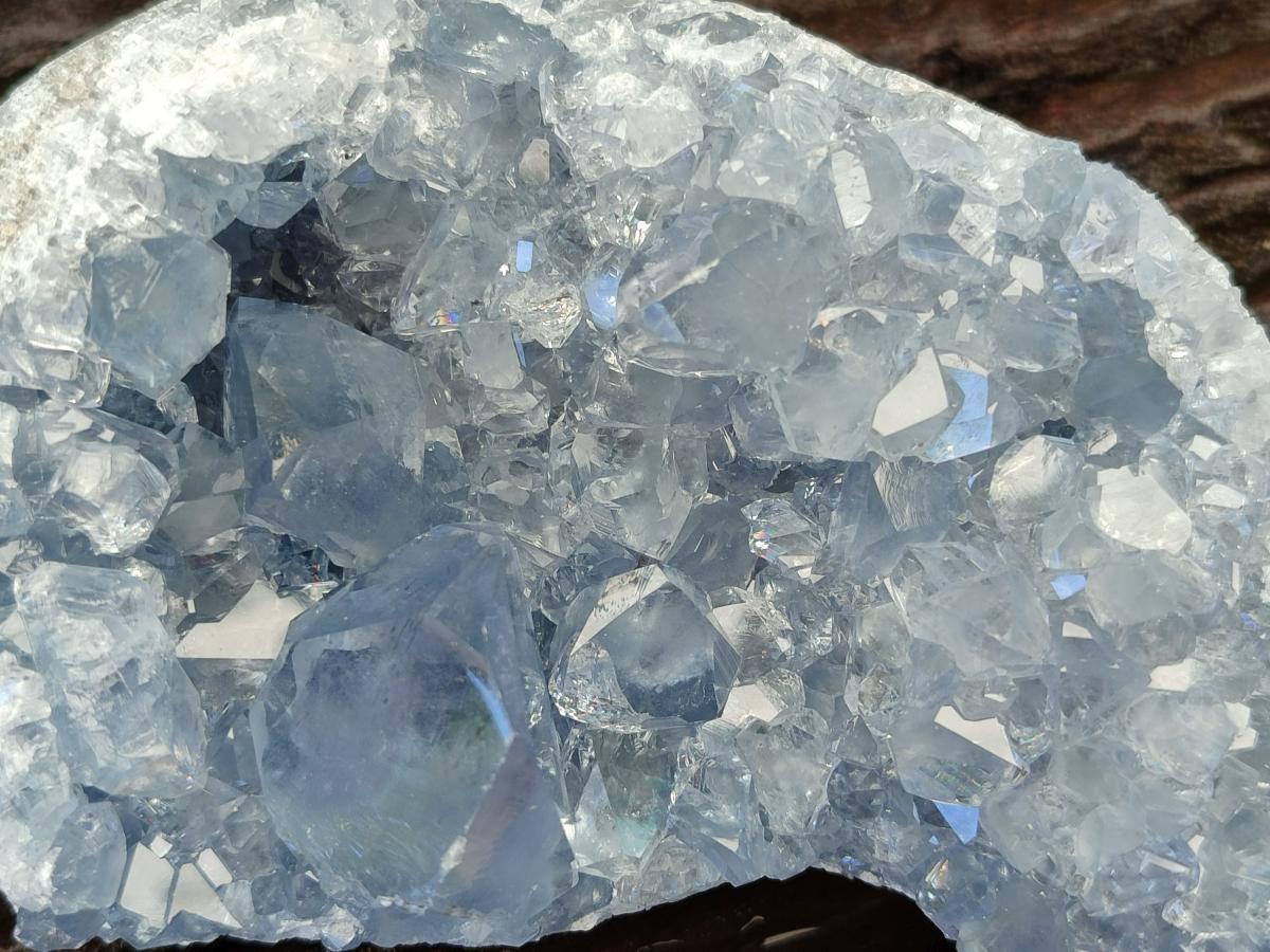 Natural Blue Celestite Geode Specimens x 2 From Sakoany, Madagascar