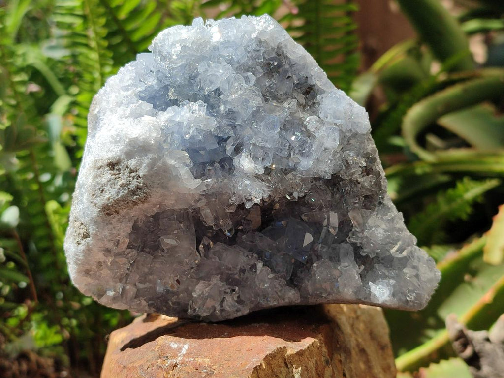 Natural Blue Celestite Geode Specimens x 2 From Sakoany, Madagascar