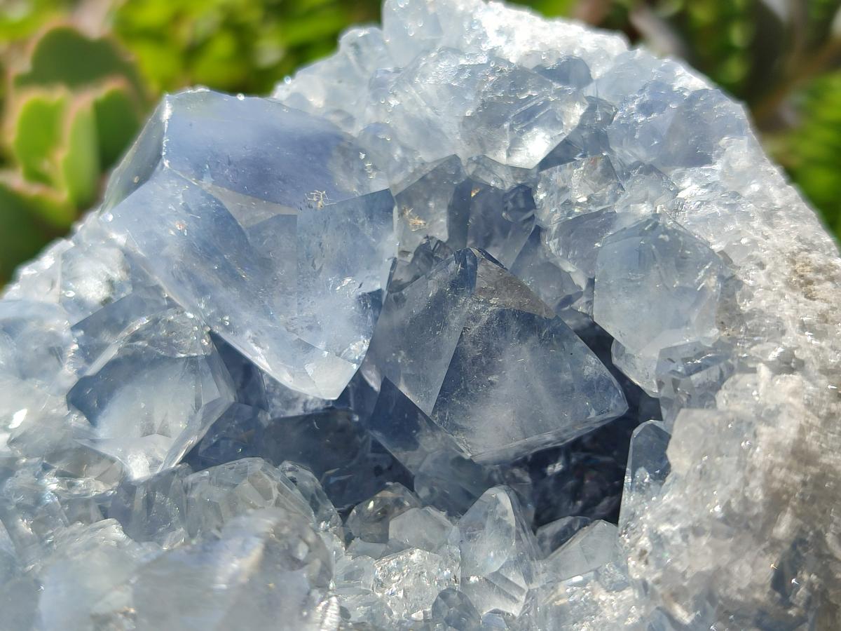 Natural Blue Celestite Geode Specimens x 2 From Sakoany, Madagascar