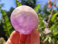 Polished Chevron Amethyst Palm Stones x 12 From Madagascar