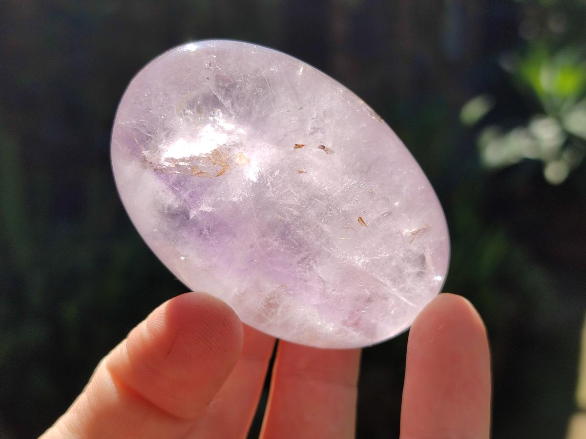 Polished Chevron Amethyst Palm Stones x 12 From Madagascar