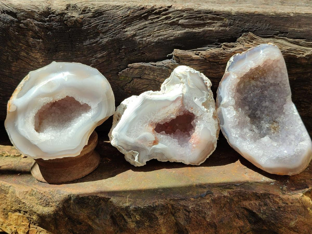 Polished Agates with Crystalline Geodes x 6 From Maintirano, Madagascar