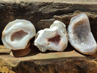 Polished Agates with Crystalline Geodes x 6 From Maintirano, Madagascar