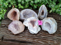 Polished Agates with Crystalline Geodes x 6 From Maintirano, Madagascar