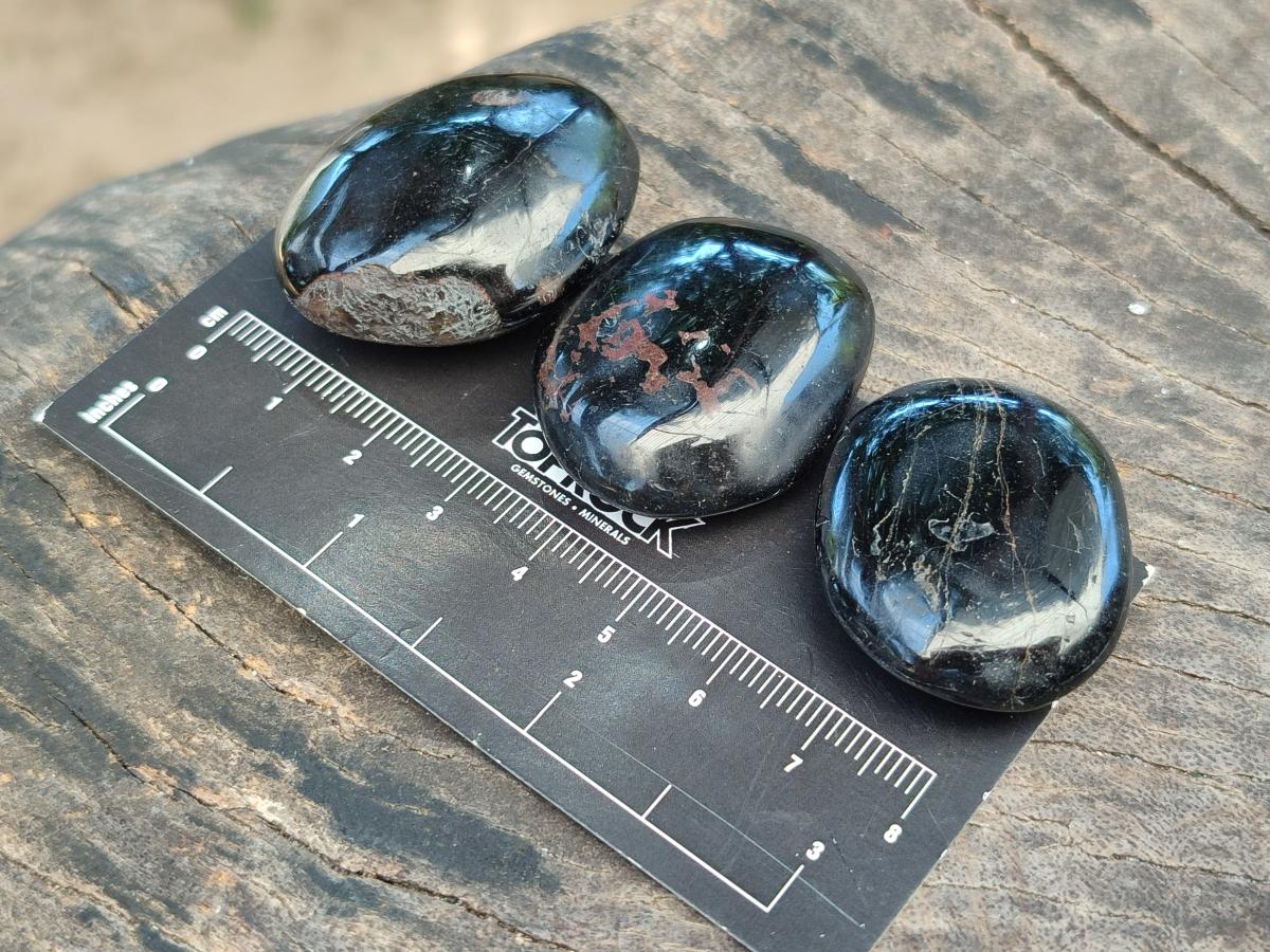 Polished Mini Black Tourmaline Free Forms x 35 From Madagascar