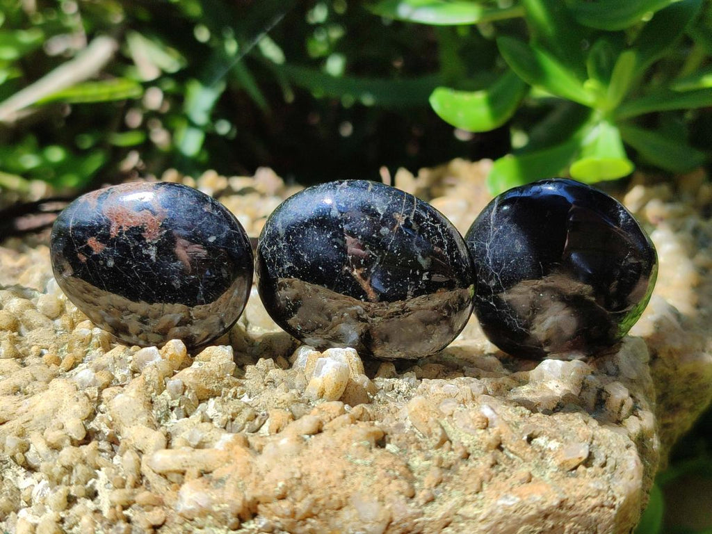 Polished Mini Black Tourmaline Free Forms x 35 From Madagascar