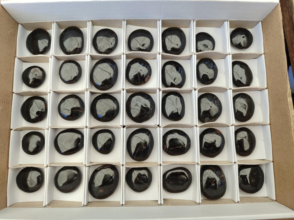 Polished Mini Black Tourmaline Free Forms x 35 From Madagascar