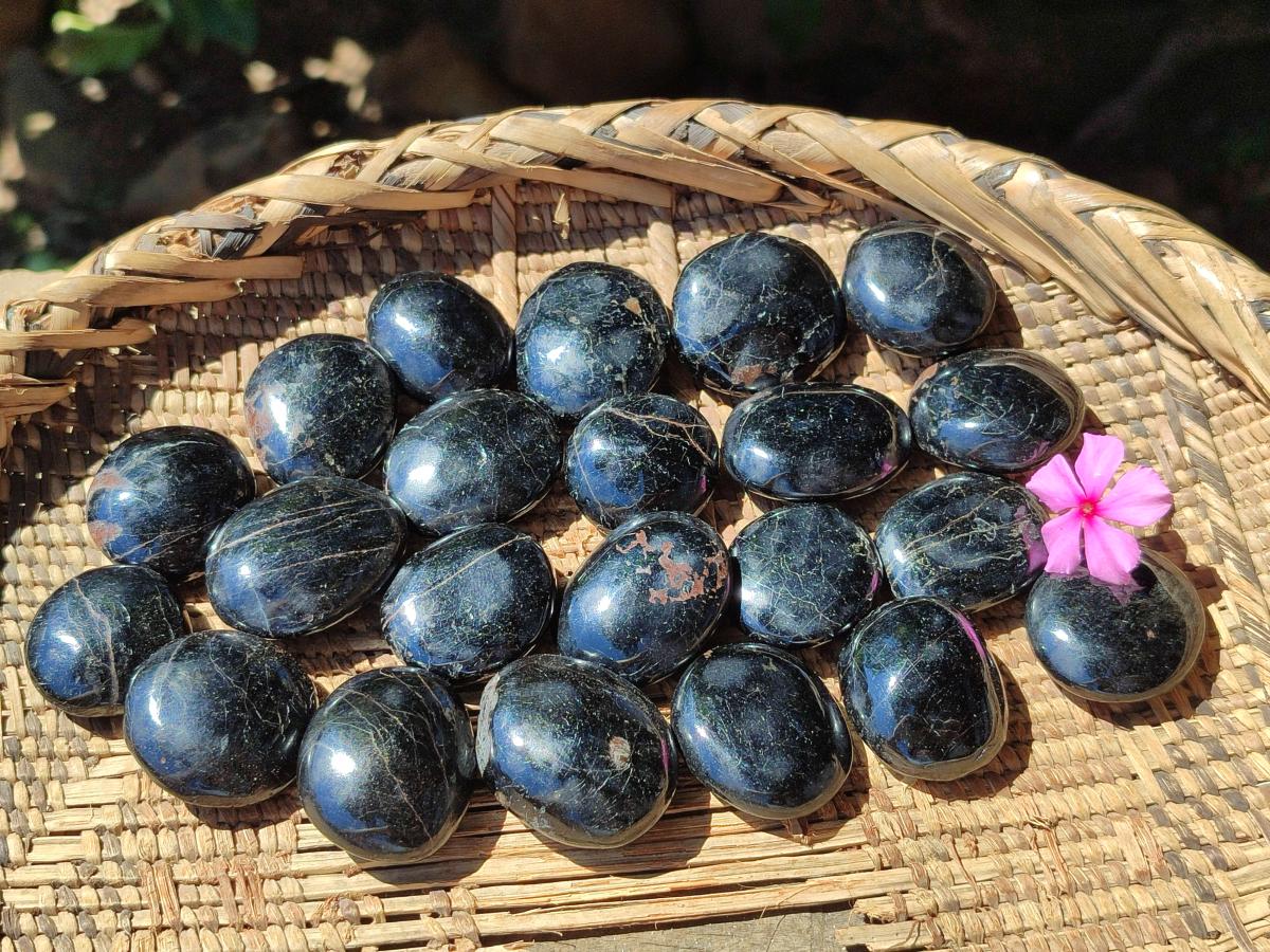 Polished Mini Black Tourmaline Free Forms x 35 From Madagascar