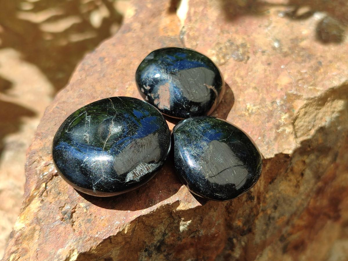 Polished Mini Black Tourmaline Free Forms x 35 From Madagascar