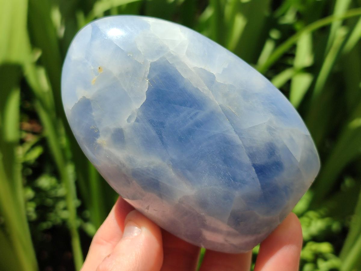 Polished Blue Calcite Standing Free Forms x 4 From Madagascar