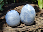 Polished Blue Calcite Standing Free Forms x 4 From Madagascar