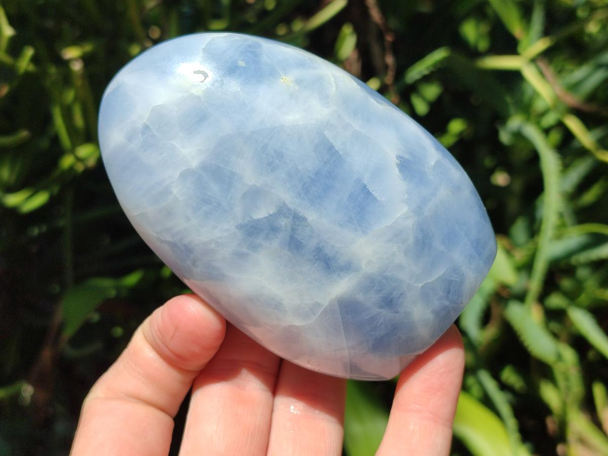 Polished Blue Calcite Standing Free Forms x 4 From Madagascar