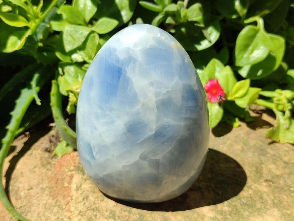 Polished Blue Calcite Standing Free Forms x 4 From Madagascar