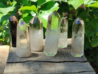 Polished Phantom Smokey Quartz Crystals x 6 From Madagascar