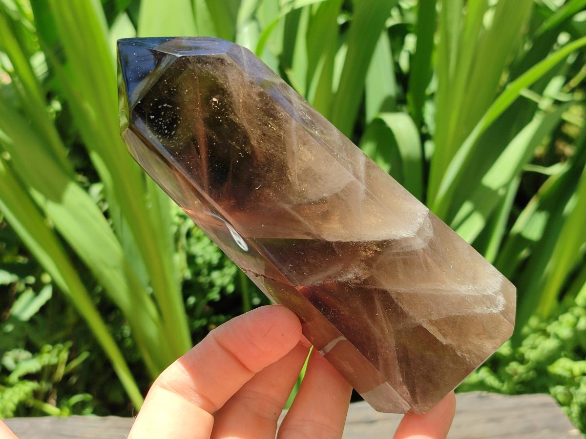 Polished Wispy Smokey Quartz Crystals x 2 From Madagascar