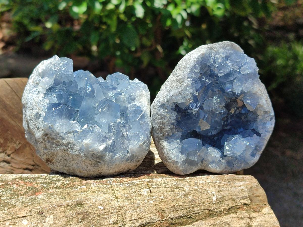Natural Blue Celestite Specimens x 4 From Sakoany, Madagascar