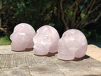 Hand Made Gemmy Rose Quartz Skulls x 6 From Madagascar