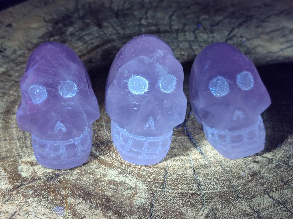 Hand Made Gemmy Rose Quartz Skulls x 6 From Madagascar