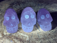 Hand Made Gemmy Rose Quartz Skulls x 6 From Madagascar
