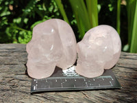 Hand Made Gemmy Rose Quartz Skulls x 6 From Madagascar