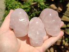Hand Made Gemmy Rose Quartz Skulls x 6 From Madagascar