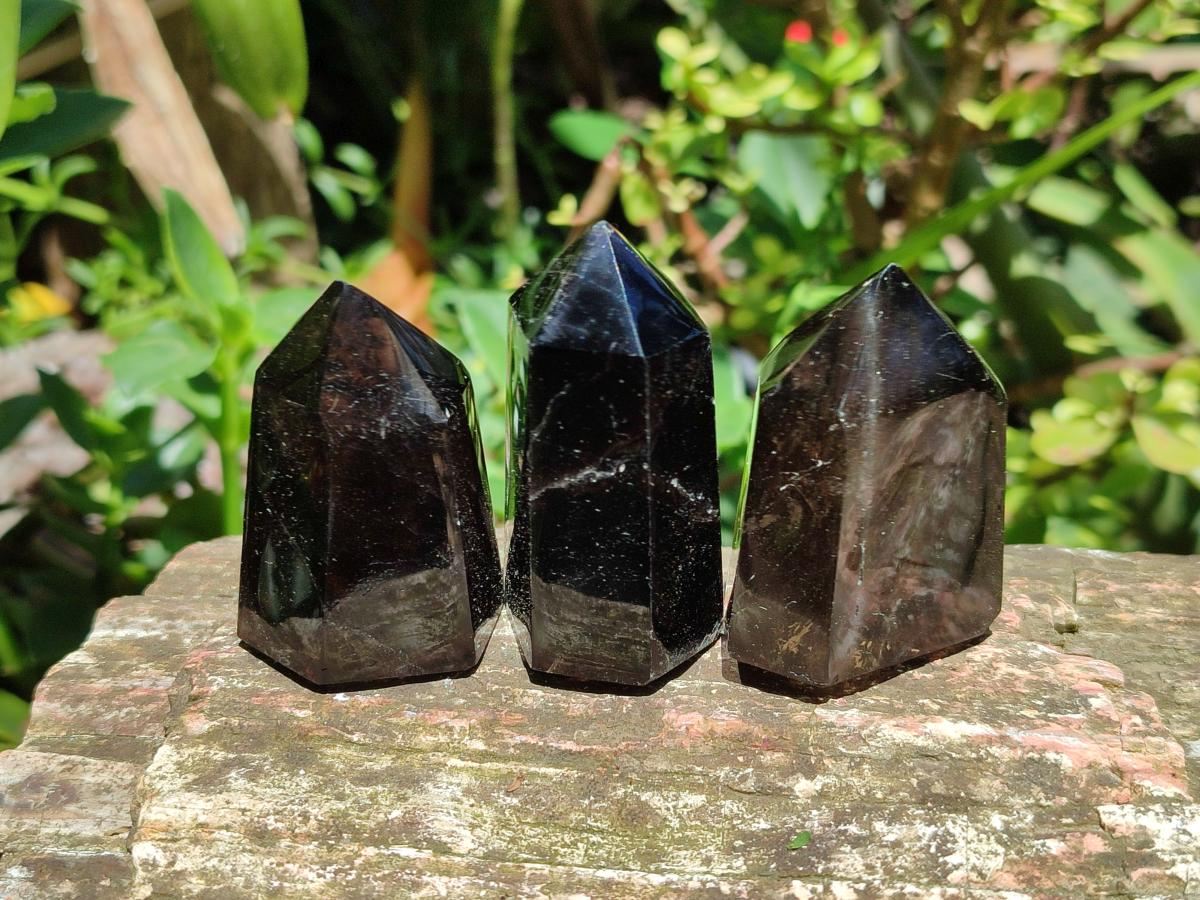 Polished Smokey Quartz Crystals x 12 From Madagascar