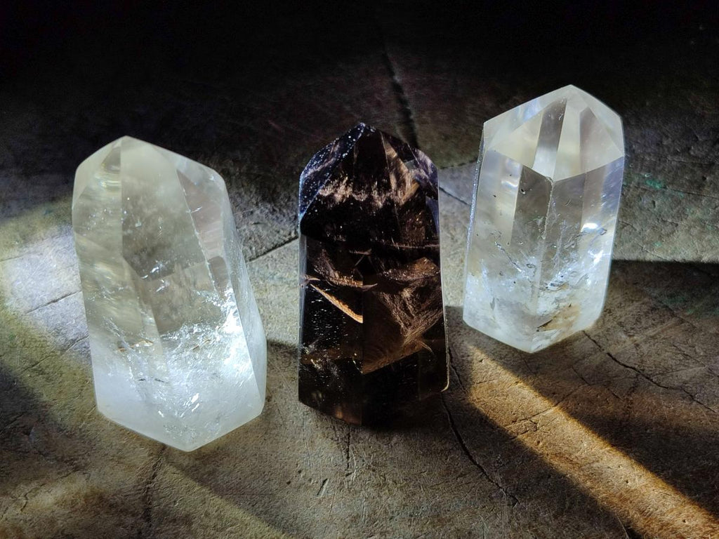 Polished Smokey Quartz Crystals x 12 From Madagascar