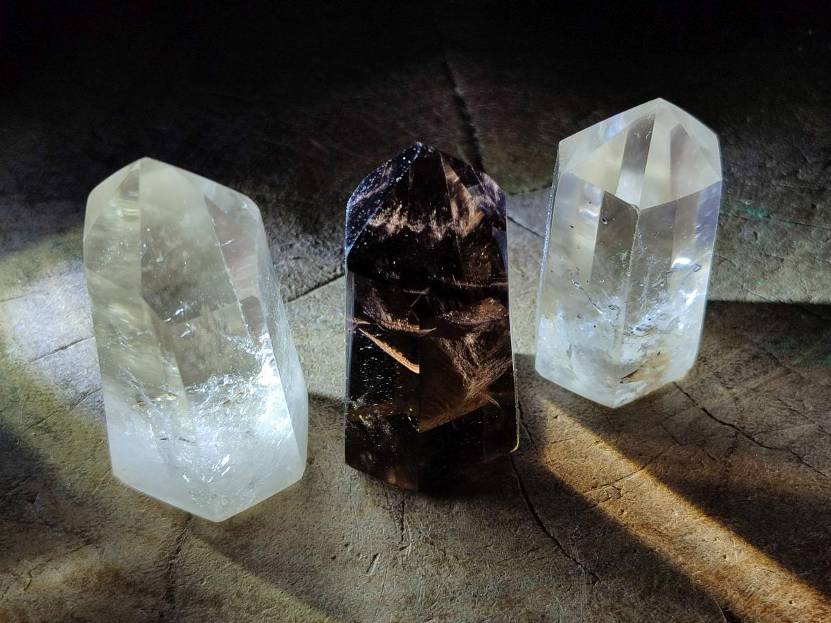 Polished Smokey Quartz Crystals x 12 From Madagascar