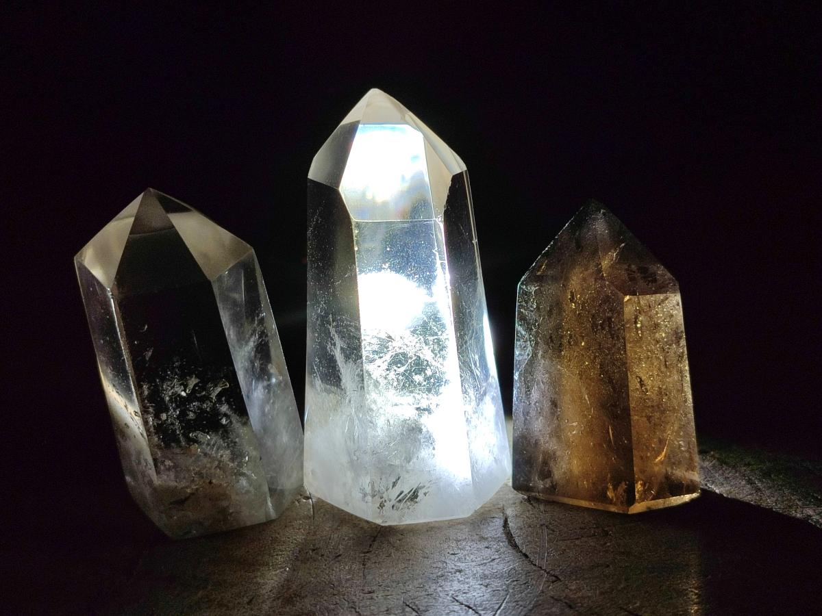 Polished Smokey Quartz Crystals x 12 From Madagascar