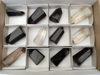 Polished Smokey Quartz Crystals x 12 From Madagascar