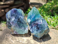 Natural Watermelon Fluorite Cobbed Specimens x 12 From Uis, Namibia