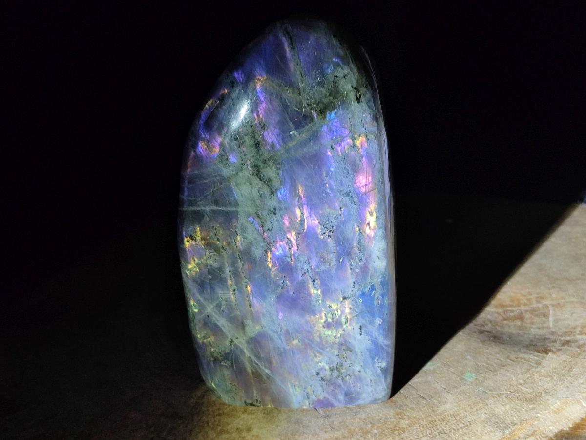 Polished Rare Purple Sunset Flash Labradorite Standing Free Form x 1 From Madagascar