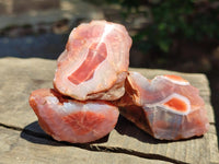 Polished On One Side Red Shashe River Agate Nodules x 35 From Shashe River, Zimbabwe