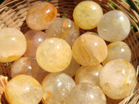 Polished Rounded Golden Healer Quartz Crystal Free Forms x 35 From Ambatofinandrahana, Madagascar