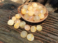 Polished Rounded Golden Healer Quartz Crystal Free Forms x 35 From Ambatofinandrahana, Madagascar