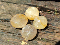 Polished Rounded Golden Healer Quartz Crystal Free Forms x 35 From Ambatofinandrahana, Madagascar