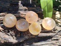 Polished Rounded Golden Healer Quartz Crystal Free Forms x 35 From Ambatofinandrahana, Madagascar