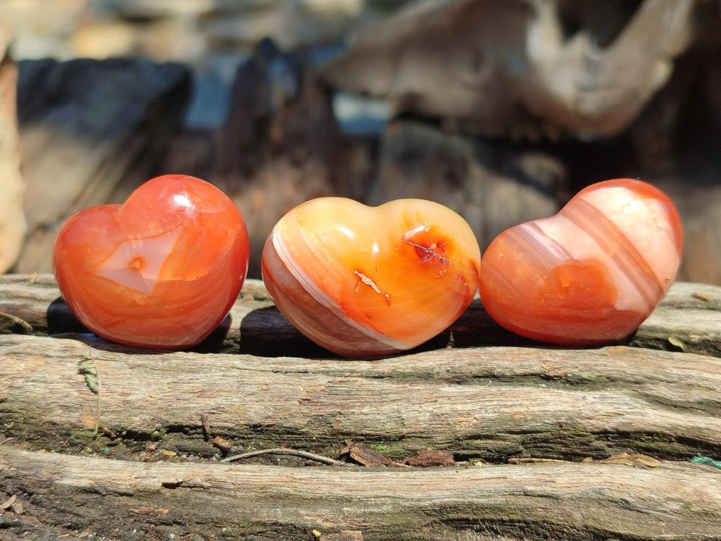 Polished Mini Jewellery Carnelian Agate Gemstone Hearts x 20 From Madagascar