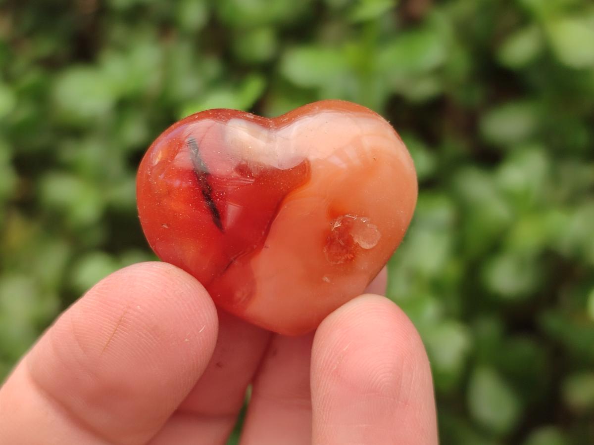 Polished Mini Jewellery Carnelian Agate Gemstone Hearts x 20 From Madagascar