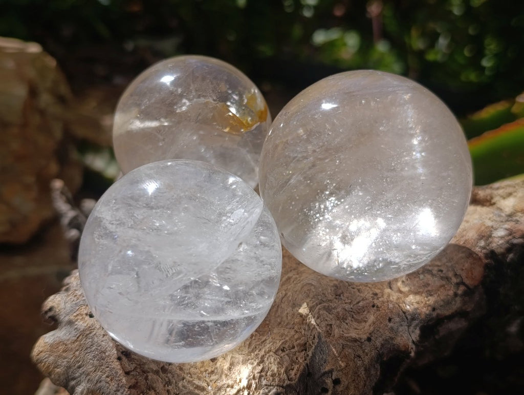 Polished Clear Quartz Crystal Balls x 6 From Madagascar