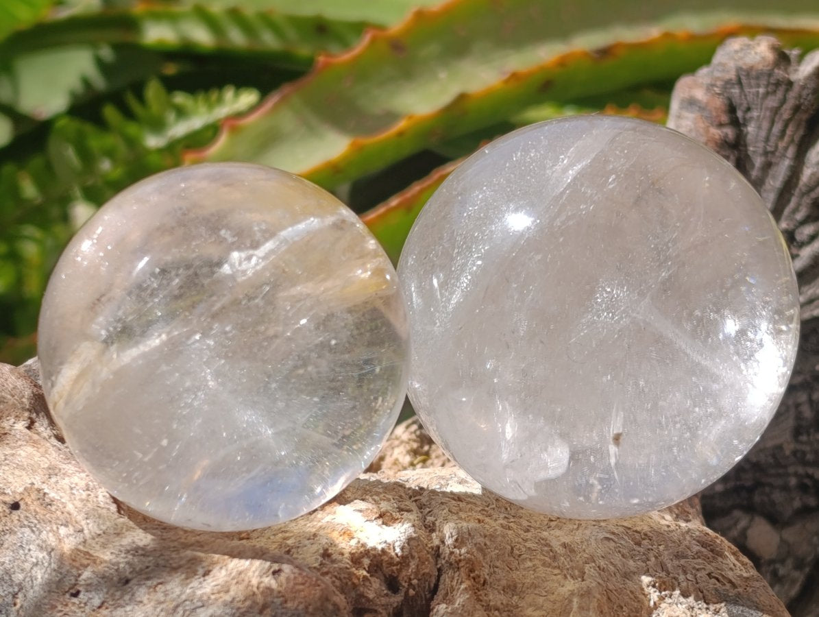 Polished Clear Quartz Crystal Balls x 6 From Madagascar